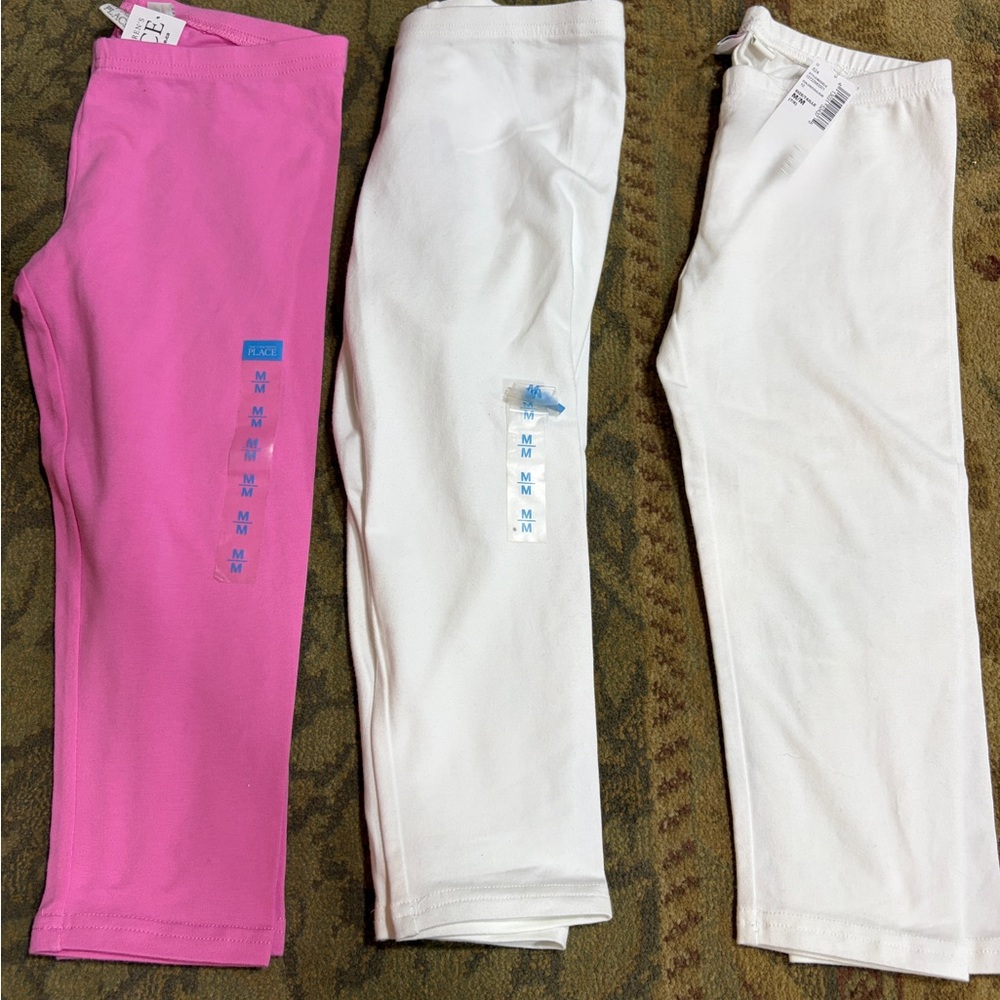The Children's Place Pink and White capri Leggings Set x 3